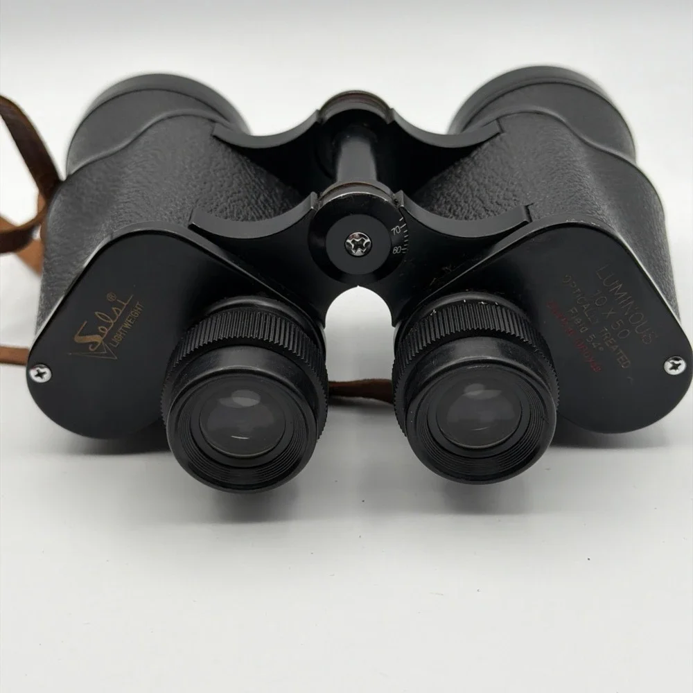 Vintage Selsi 10x50 Luminous Field Binoculars w/ Caps & Original Case - Works